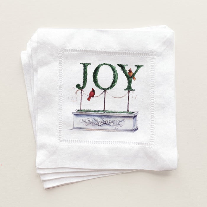 Holiday Topiary JOY Cocktail Napkins