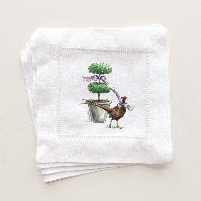 Topiary & Pheasant Coaster Napkins