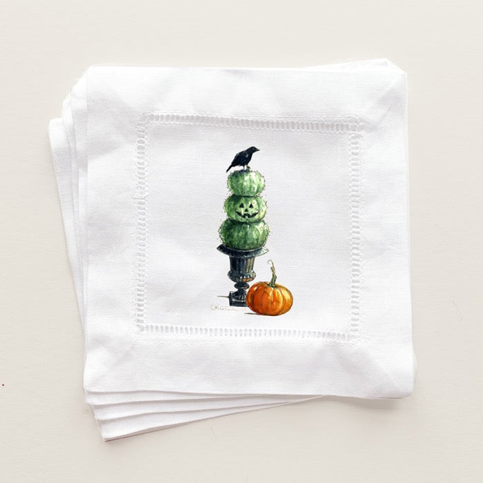 Topiary and Crow Coaster Napkins
