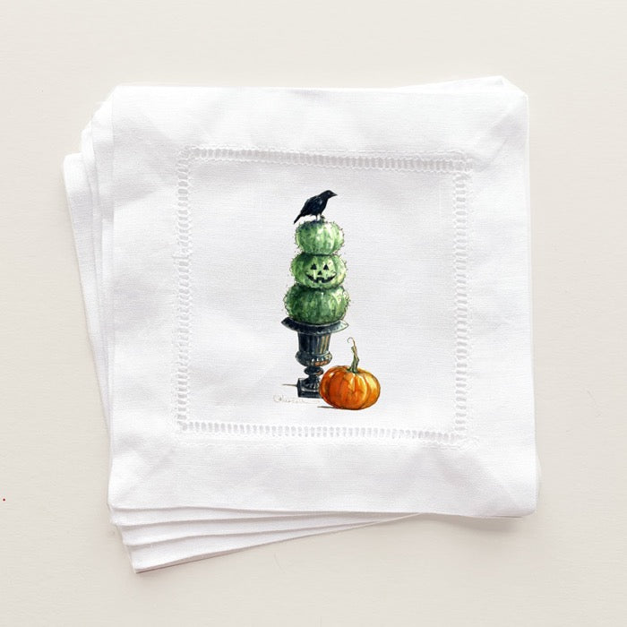 Topiary and Crow Coaster Napkins