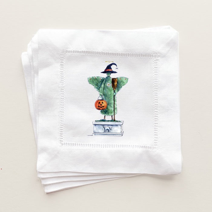 Halloween Topiary Angel Coaster Napkins