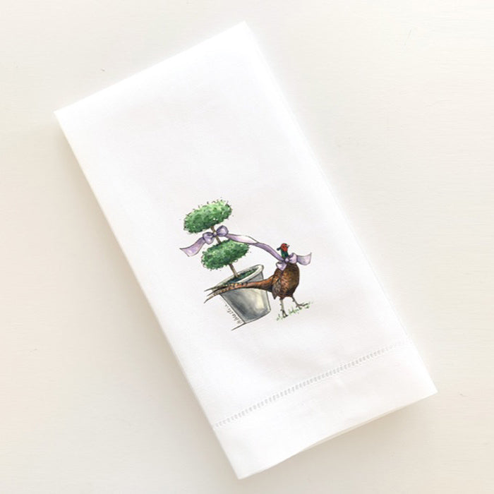 Topiary & Pheasant Guest Towel