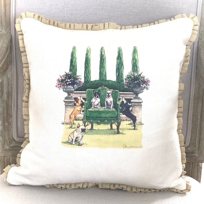 Five Fabulous Frenchies Pillow