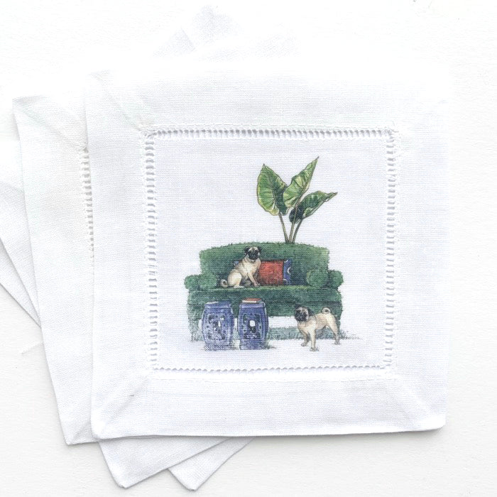 Pug Cocktail Napkins