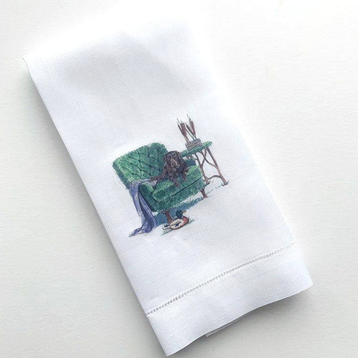 Chocolate Lab Guest Towel printed by the artist