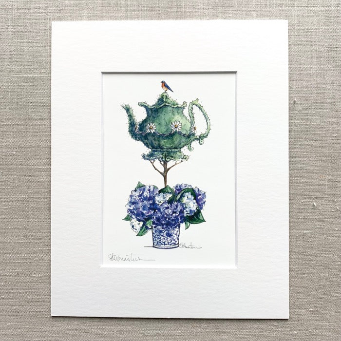 Topiary Teapot Art Print