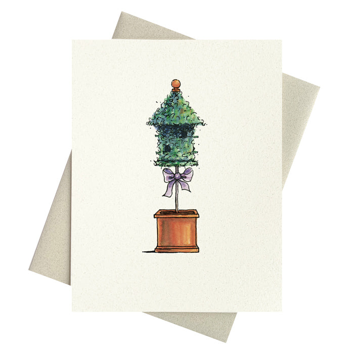 Birdhouse Topiary Notecard