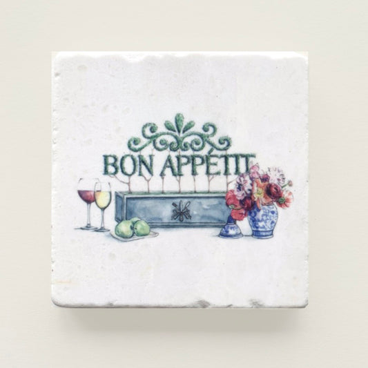 Bon Appettit Marble Coaster