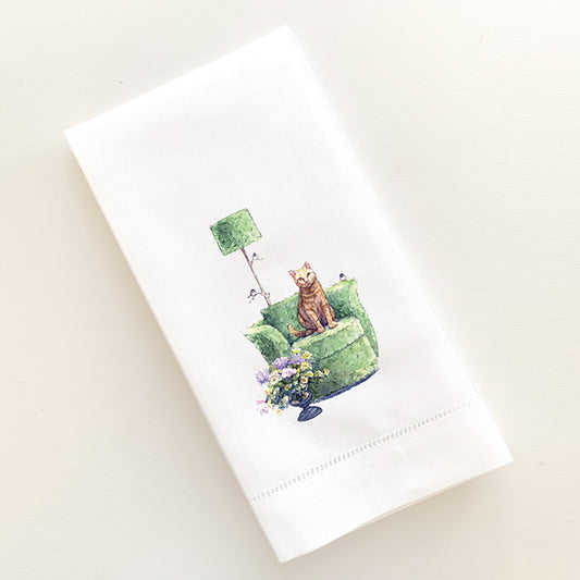Ginger Cat Linen Towel