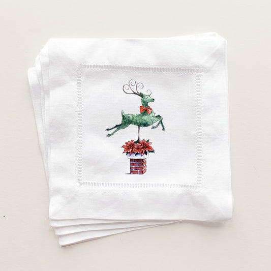 Holiday Topiary Reindeer Cocktail Napkins