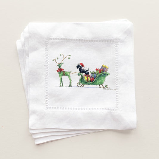 Holiday Topiary Scottie Cocktail Napkins