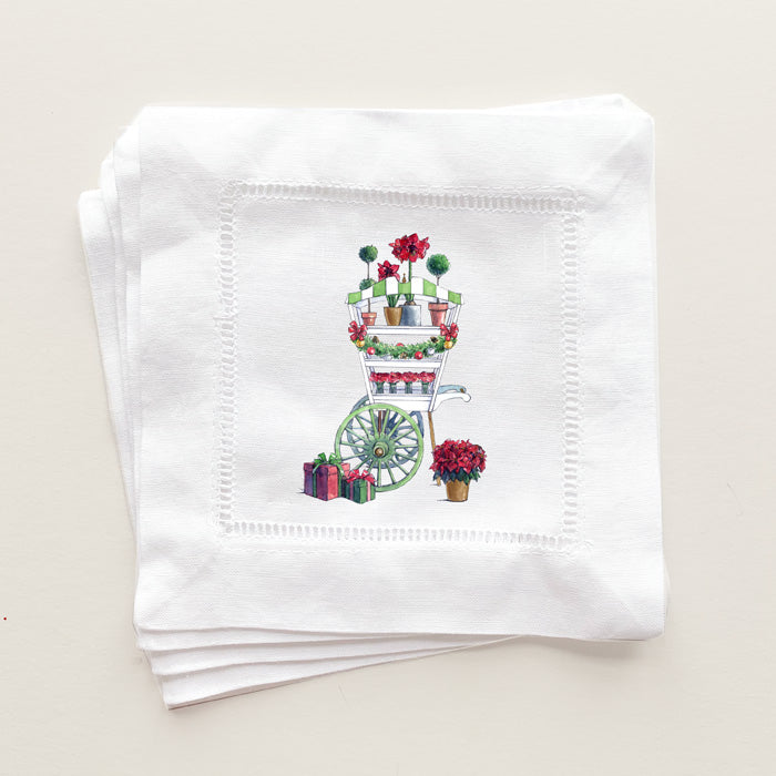 Holiday Flower Cart Cocktail Napkins