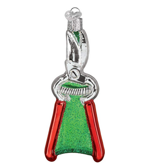 Hand Pruner Glass Ornament