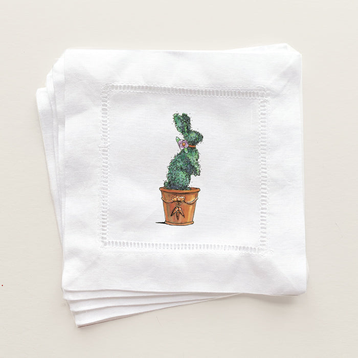 Rabbit Topiary Cocktail Napkins