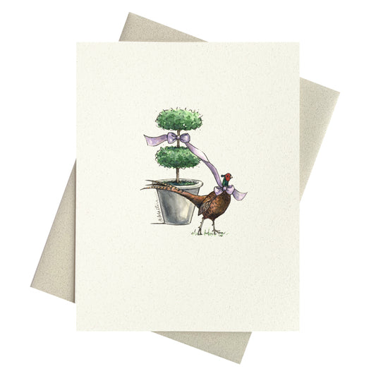 Topiary and Pheasant Notecard