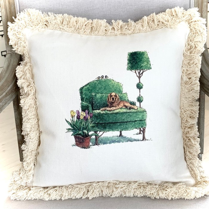 Cocker Spaniel Home Decor Pillow by Topiary Art Michelle Masters