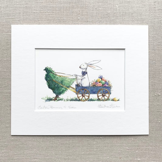 Bunny & Hen Art Print